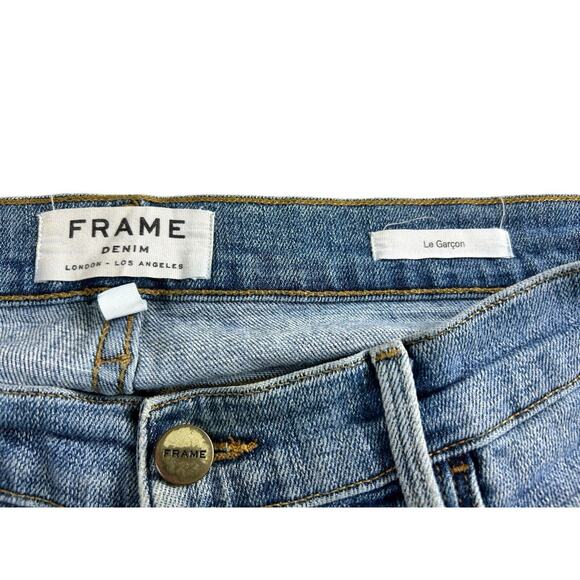 Frame Le Garçon Boyfriend Denim Distressed Jeans Sz 30 Dunnmore LGJ6540 - Picture 4 of 7